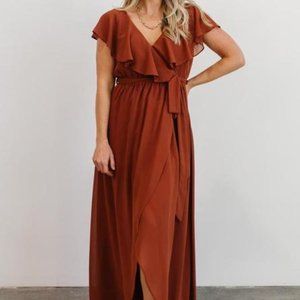 NWT Katya Ruffle Maxi Dress | Rust XXLarge